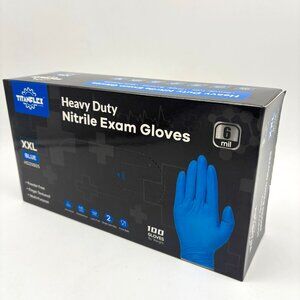 TitanFlex Heavy Duty Nitrile Exam Gloves 6mil Blue size XXL 100ct/box